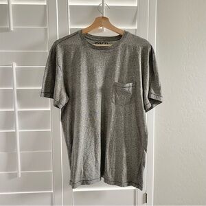 BKE Gray Short Sleeve Soft Men’s Tee, size XL with front chest pocket, crew neck